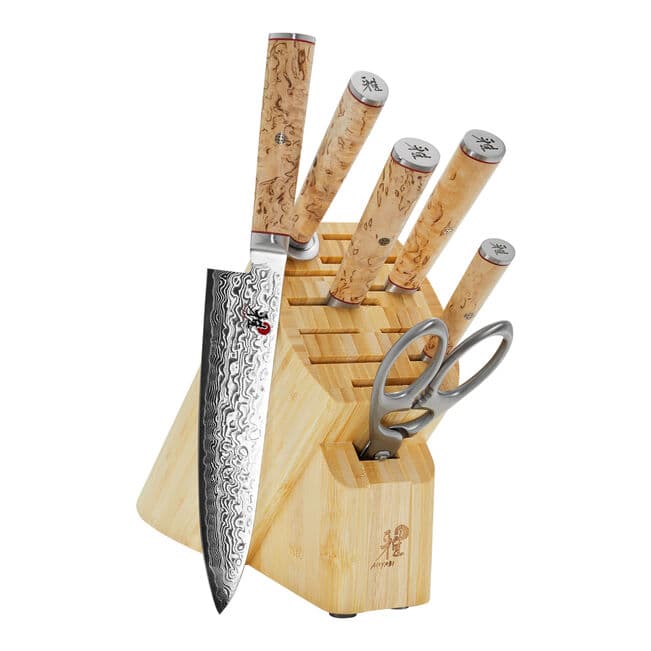 7-pc, Knife block set, Brown